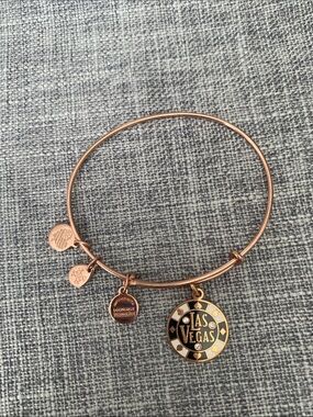 Alex and Ani Rose Gold Las Vegas Poker Chip Charm Bangle